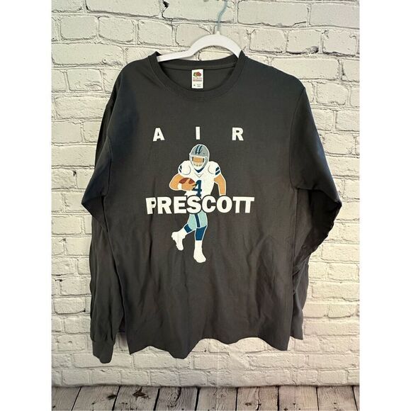 “Air Prescott” Men’s Long Sleeve T-shirt Gray Fruit of the Loom - Picture 1 of 6